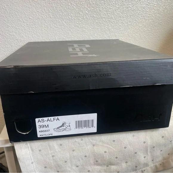 ASH Alpha Sneakers Tan and Blue Size 39 High lift Shoes Colour- Antelope - Picture 9 of 14